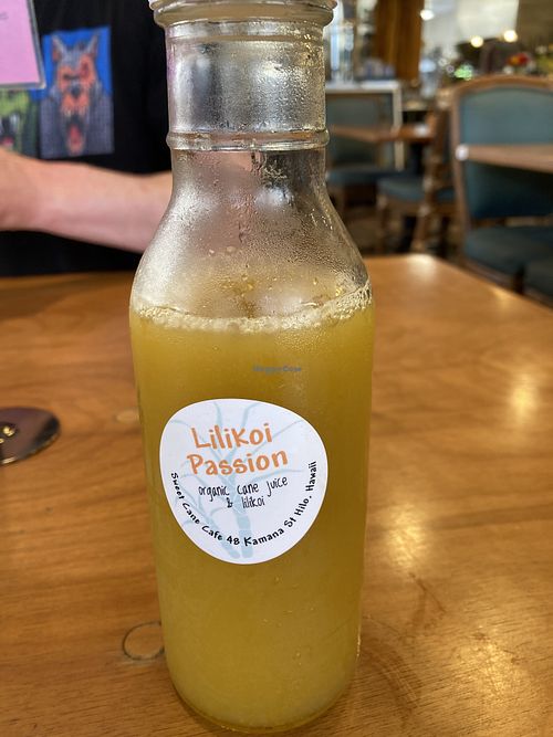 Yummy lilikoi juice  at Sweet Cane Cafe in Hilo