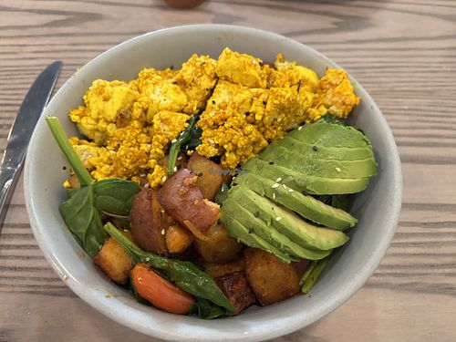 Lydia’s breakfast bowl with tofu   at Crumbs Breakfast & Lunch in Danville