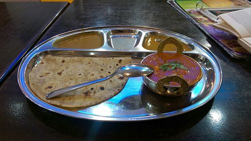 capati and aloo tomato and potato  at Thali NR Sweets Cafe in Penang