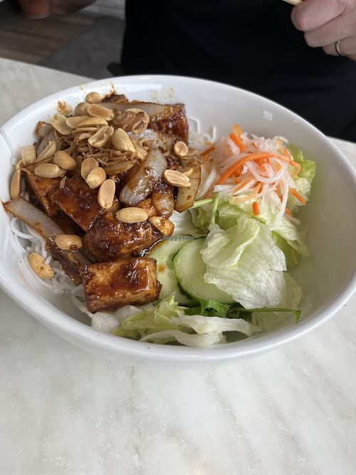 Tofu noodle bowl  at The LA Squared in Harrisburg