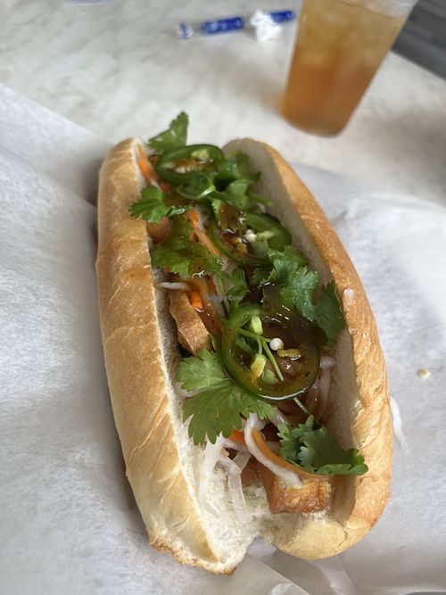 Bahn mi with fried tofu (no mayo, no fish sauce)  at The LA Squared in Harrisburg
