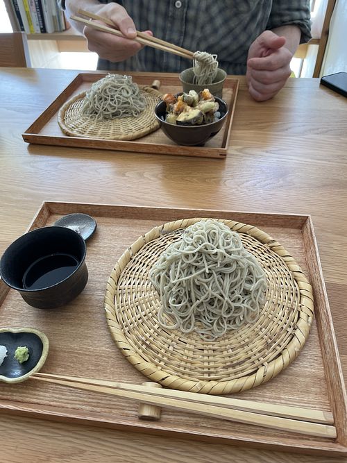 Zaru Soba (traditional cold soba) lovely and refreshing in the summer   at Soba Horiba in Kyoto