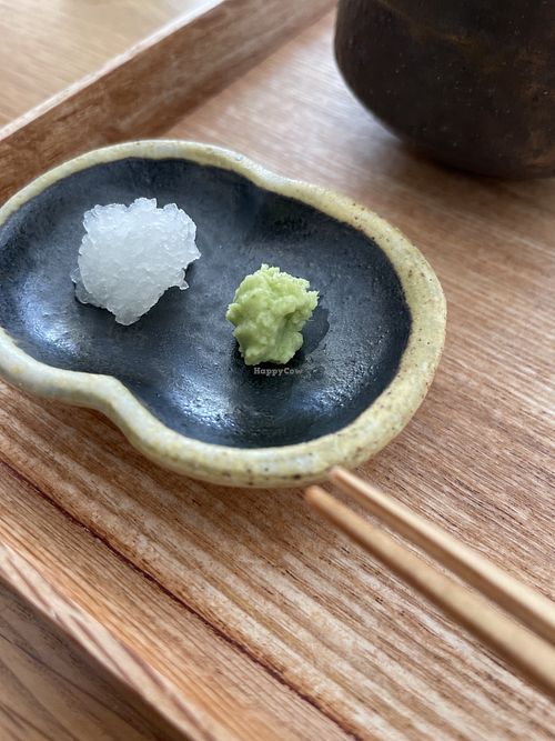Freshly grated wasabi - so tasty  at Soba Horiba in Kyoto