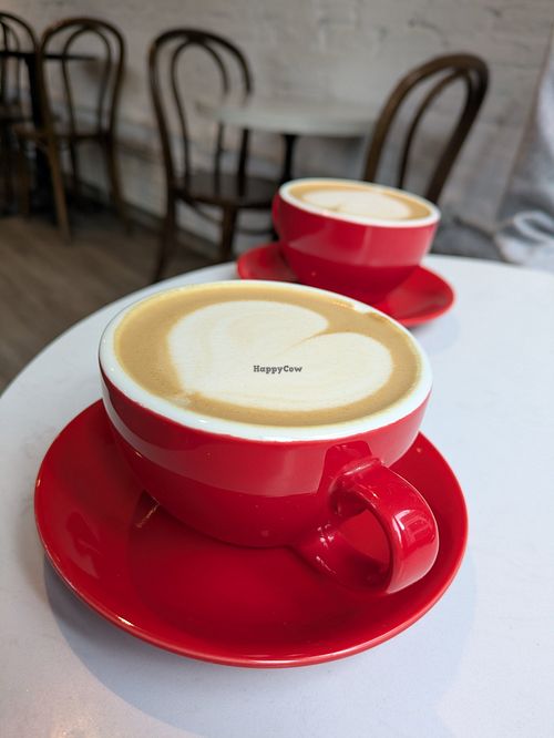 Oat milk flat whites at Pausa Coffee And Brunch in Koh Yao Noi