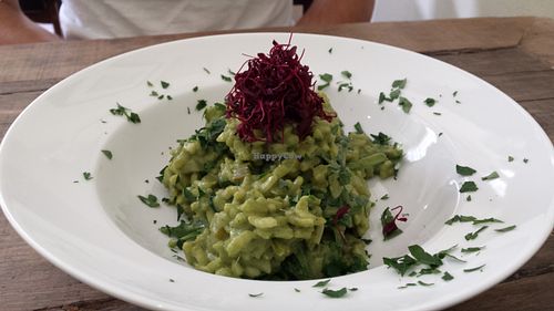 Spinach risotto at The Green Rocket Cafe in Bath