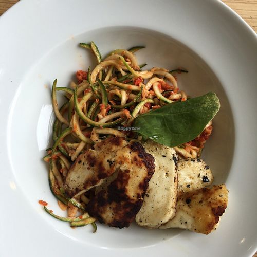Spaghetti salad with halloumi  at The Green Rocket Cafe in Bath