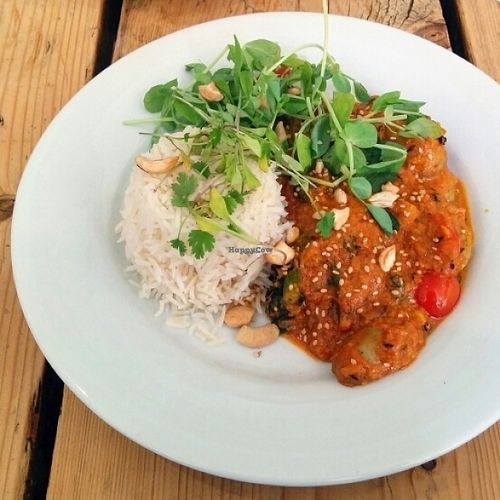 Coconut and cashew curry at The Green Rocket Cafe in Bath