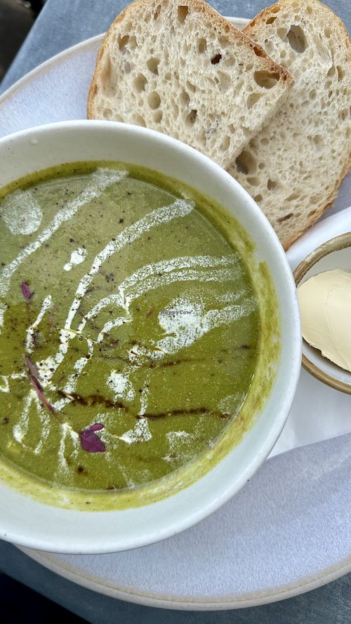 Zucchini (courgette) soup  at The Green Rocket Cafe in Bath