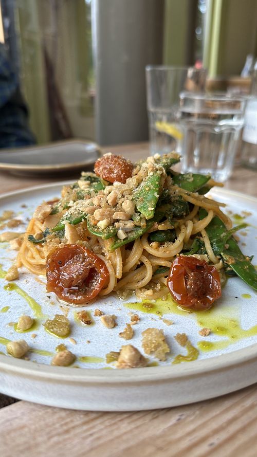Spaghetti with pesto Aug 2025  at The Green Rocket Cafe in Bath