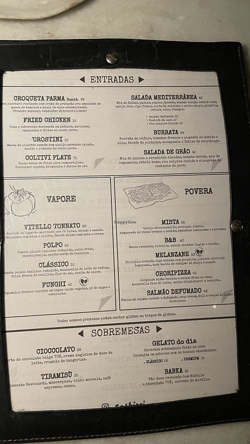 Opções veganas: “funghi” e “melanzane”  at Coltivi in Rio De Janeiro