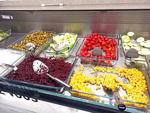 Salad buffet at Pure Veg India in Brussels
