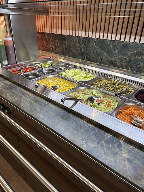 Salad choices  at Pure Veg India in Brussels