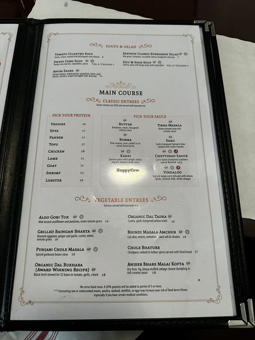   at Saffron Indian Cuisine in Cary