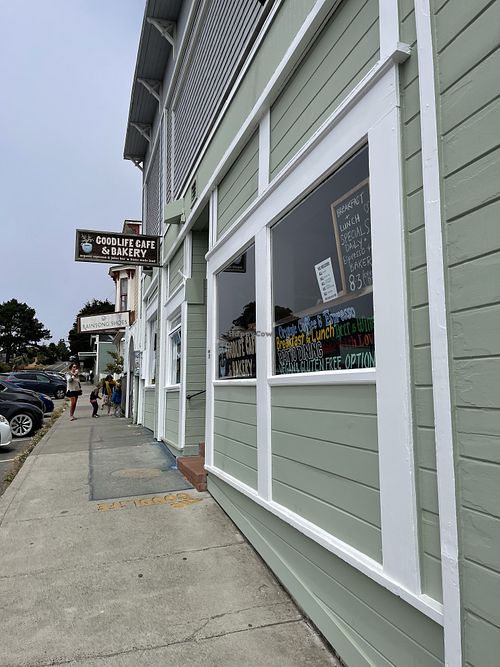 Outside  at GoodLife Cafe and Bakery in Mendocino