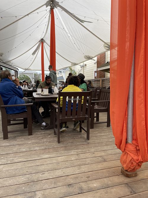 Outside  at GoodLife Cafe and Bakery in Mendocino