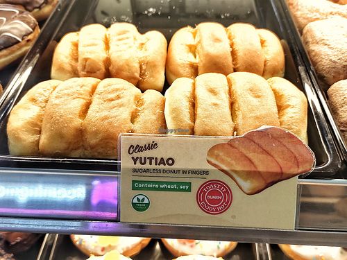 Vegan donuts are clearly label at KUL - Dunkin' in Sepang