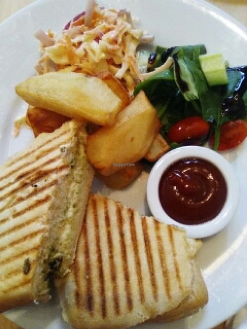 honestly the best hummus panini I've ever had.    at Cafe Eighteen in Sunderland