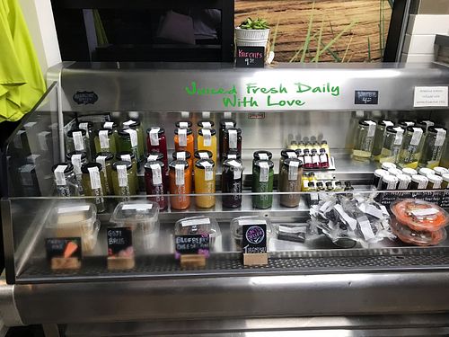 Great choice of juices , shots, bowls and desserts, brownies included at Open Source Organics in Hollywood