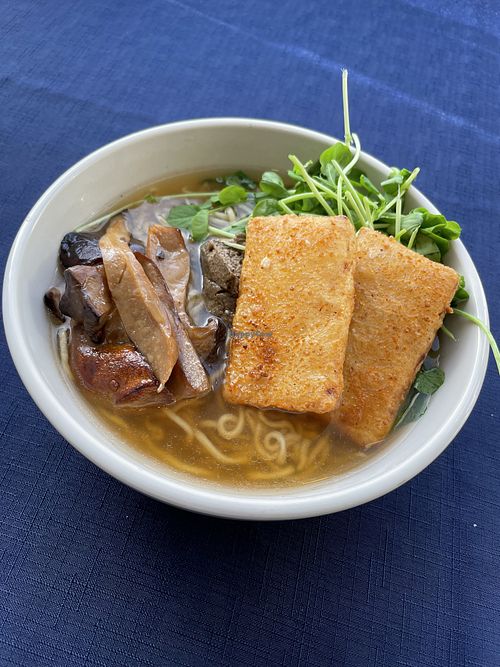 XO ramen with extra tofu   at Cottage St Ramen in Bar Harbor