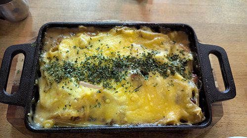 Pfifferling-Auflauf in veganer Variante at Café Franz in Marburg
