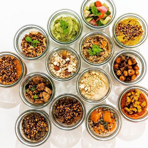 Colourful toppings to fill our crispy fried dough dops at Pompidop in Brussels