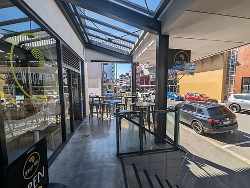 Outside at Wholy Mac in Wellington