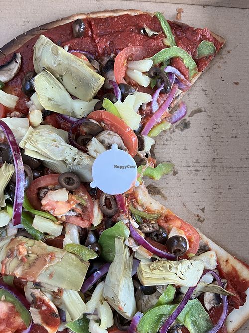 They forgot the vegan cheese  at Pizza My Heart  in Aptos