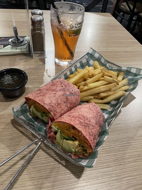 Beetroot tortilla wrap  at Maraboon Tavern  in Emerald