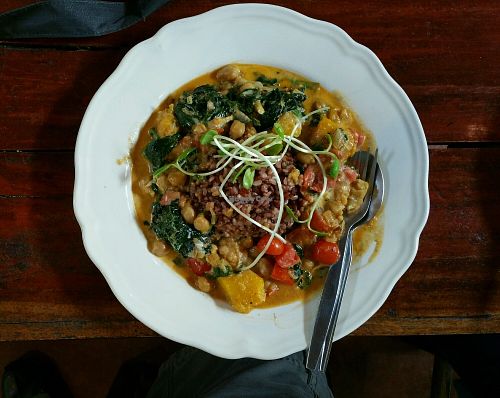 vego indian curry at Om Garden Cafe in Pai