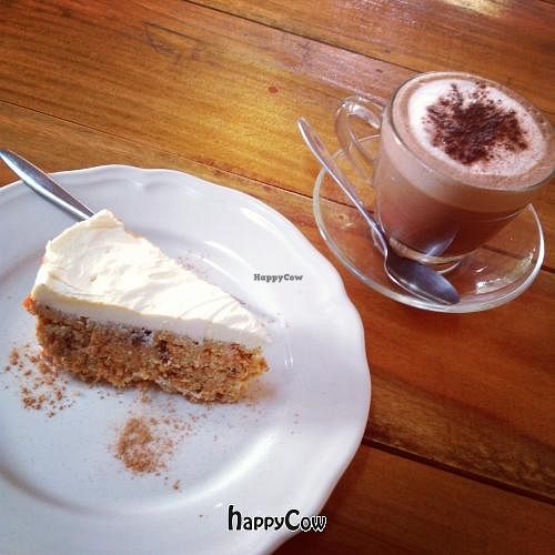 raw carrot cake at Om Garden Cafe in Pai