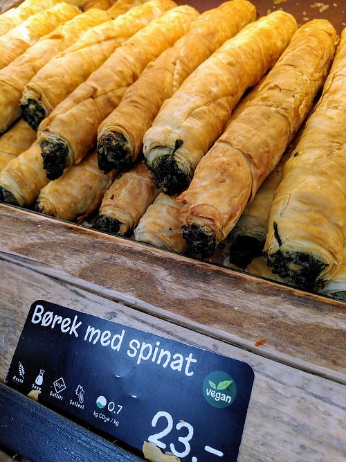 Spinach Borek (vegan) at OSL - Backstube  in Gardermoen