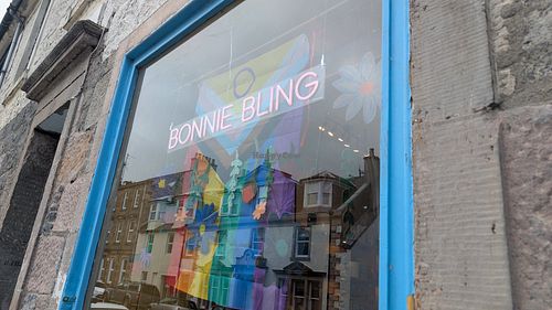 Window display for Pride at Bonny Bling  in Isle Of Bute
