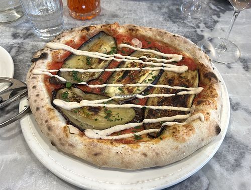 Eggplant and cashew cheese  at Nicli Antica Pizzeria  in North Vancouver