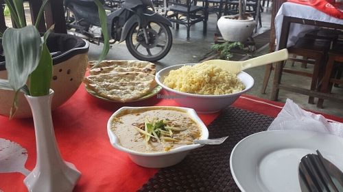 dal, rice, naan at Taj Mahal in Sihanoukville