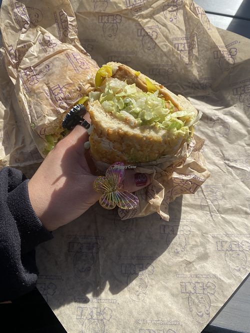 Half the Sandwich - Enjoyed While Basking in Sunshine #Veganuary at Ike's in San Leandro