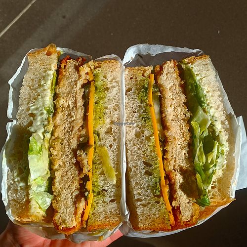 vegan schnitzel sandwich at Nico's Sandwich Deli  in Melbourne