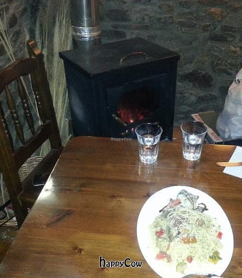 Pasta and wood stove at Casa del Arco in Jaca