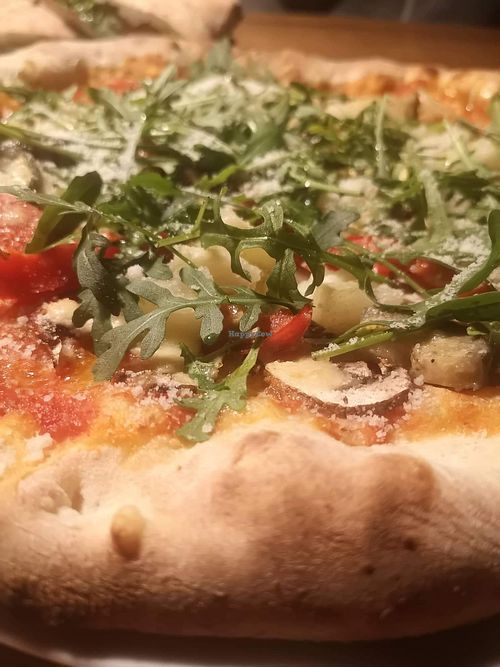 vegan pizza, sooo good! at Pizzaria Banderas in Bayerisch Eisenstein