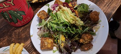 Falafel salad at The Pine Marten Bar in Aviemore
