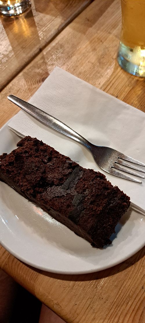Chocolate brownie for dessert at The Pine Marten Bar in Aviemore
