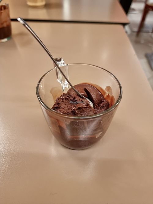 Vg dark chocolate ice cream at Bar Gelateria Da Po' in Cortina D Ampezzo
