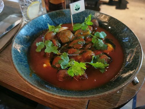 Vegan Gulasch with meatballs at Meatballs For The People in Stockholm