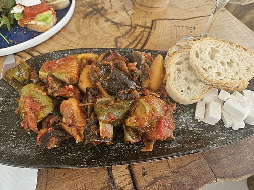 Briam with vegan feta at Hug Me in Naxos