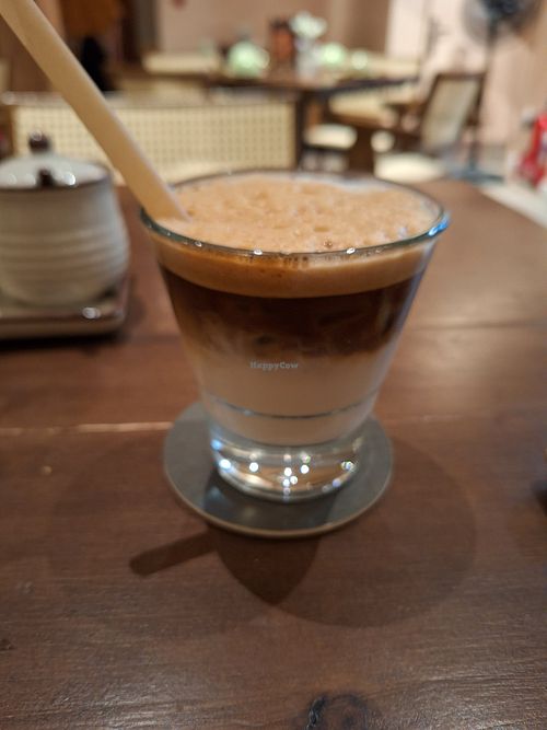 Almond coffee apparently with almond milk at Be An Vegetarian Café in Ho Chi Minh City