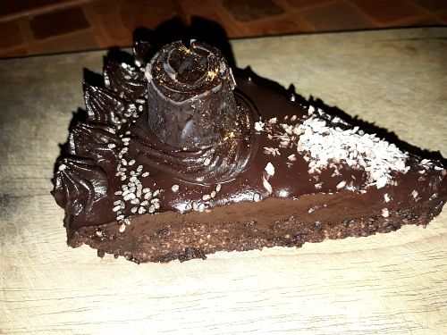 Chocolate mousse cake (to die for) at The Tea Tree Cafe in Chiang Mai