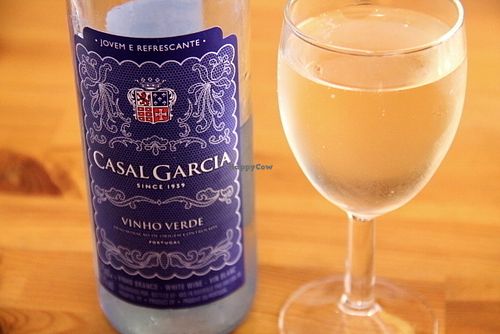 Vinho verde (unfortunately Casal Garcia is not vegan according to Barnivore website).  at Princesa do Castelo in Lisbon