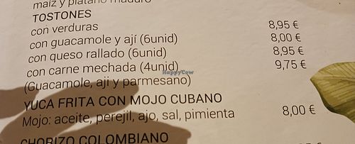 Tostones con verduras & Yuca are vegan at Cuba Bar Albir in Albir