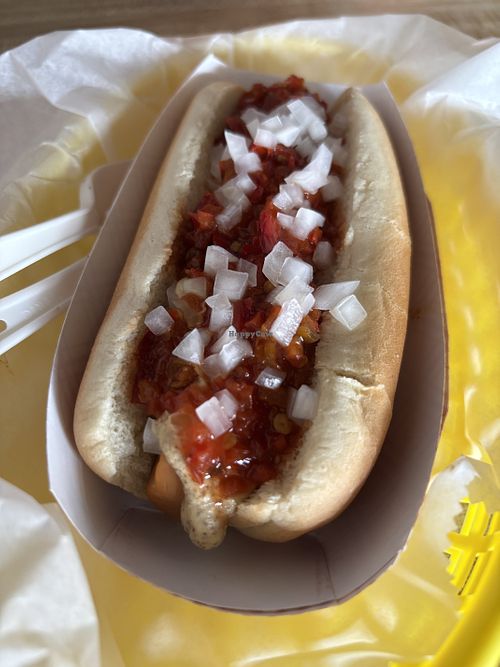 Pirate’s cove with vegan dog   at Kill Devil Dogs in Kill Devil Hills