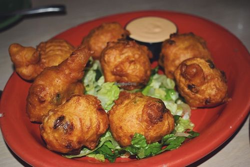 Poblano corn fritters at Senor Veggie in San Antonio
