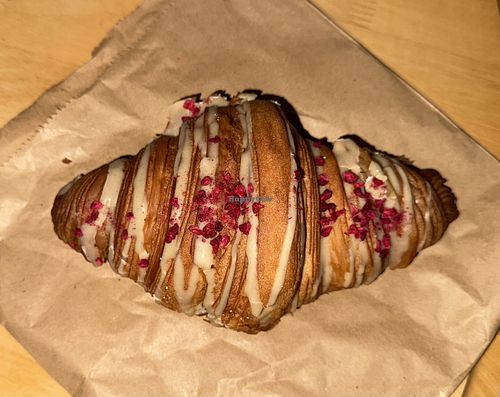 Raspberry N White Chocolate Croissant (Raspberry Custard Filling)  at BEK sourdough bakery - Southampton in Southampton